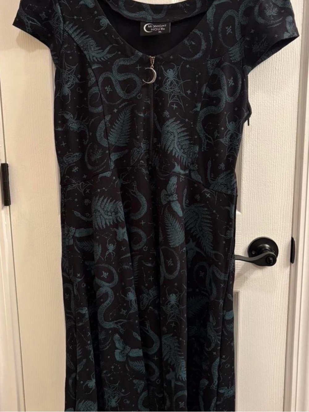 Midnight hour dress with teal design